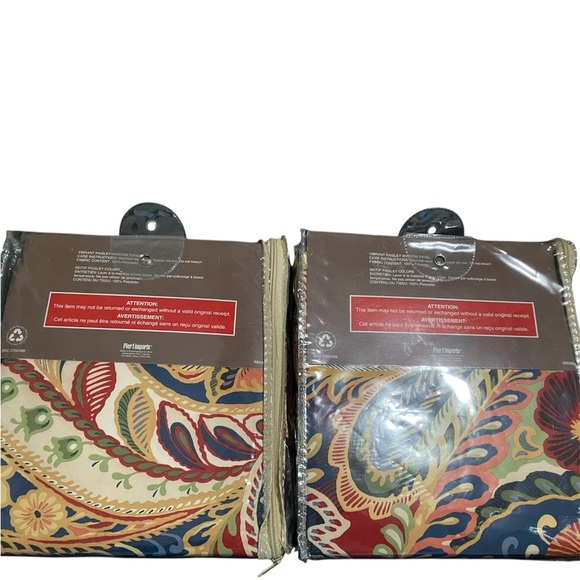 New Rare Pier 1 Vibrant Paisley Patterned Window Lined Curtain Panels 54”x 84” - Picture 3 of 11